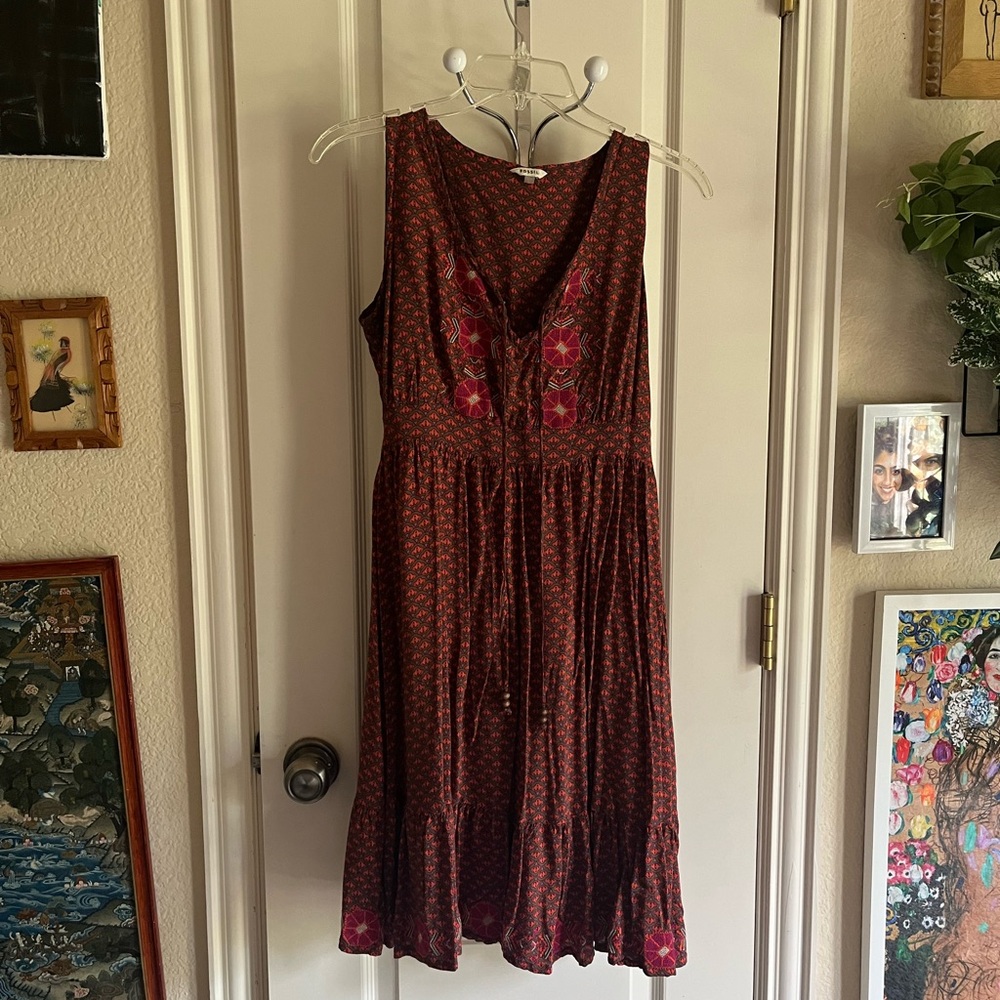Fossil Embroidered Dress sz M
